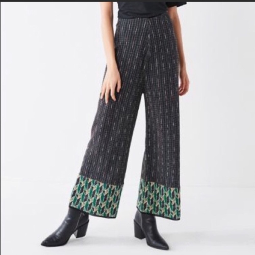 Sparkly Metallic Crop Flare Pants